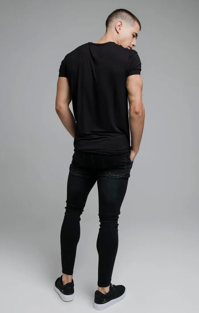 SikSilk Skinny Embossed Print Jeans - Black sold by Siksilk product image thumbnail 3