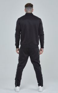 Black Velour Panelled Track Pants sold by Siksilk