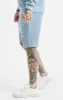 Blue Embroidered Waffle Texture Shorts sold by Siksilk