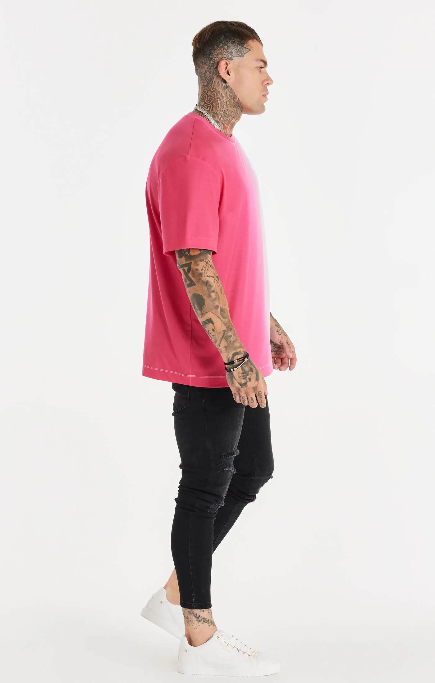 Pink Fade Oversized T-Shirt sold by Siksilk product image thumbnail 4