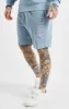 Blue Embroidered Waffle Texture Shorts sold by Siksilk