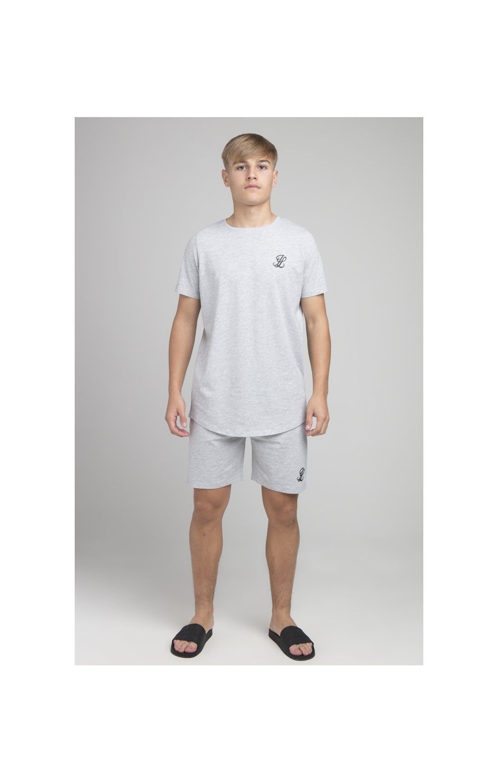 Boys Illusive Grey Marl T-Shirt And Short Twin Set sold by Siksilk