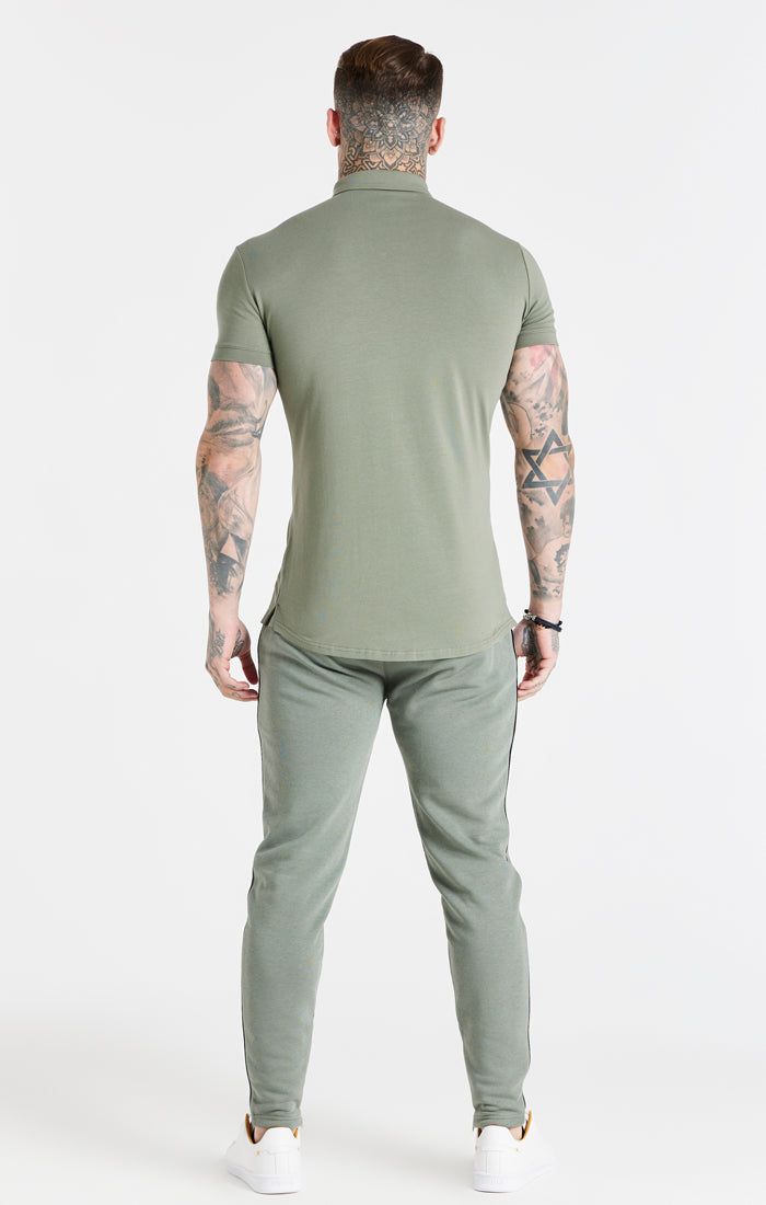 Khaki Grandad Collar Shirt sold by Siksilk product image thumbnail 6