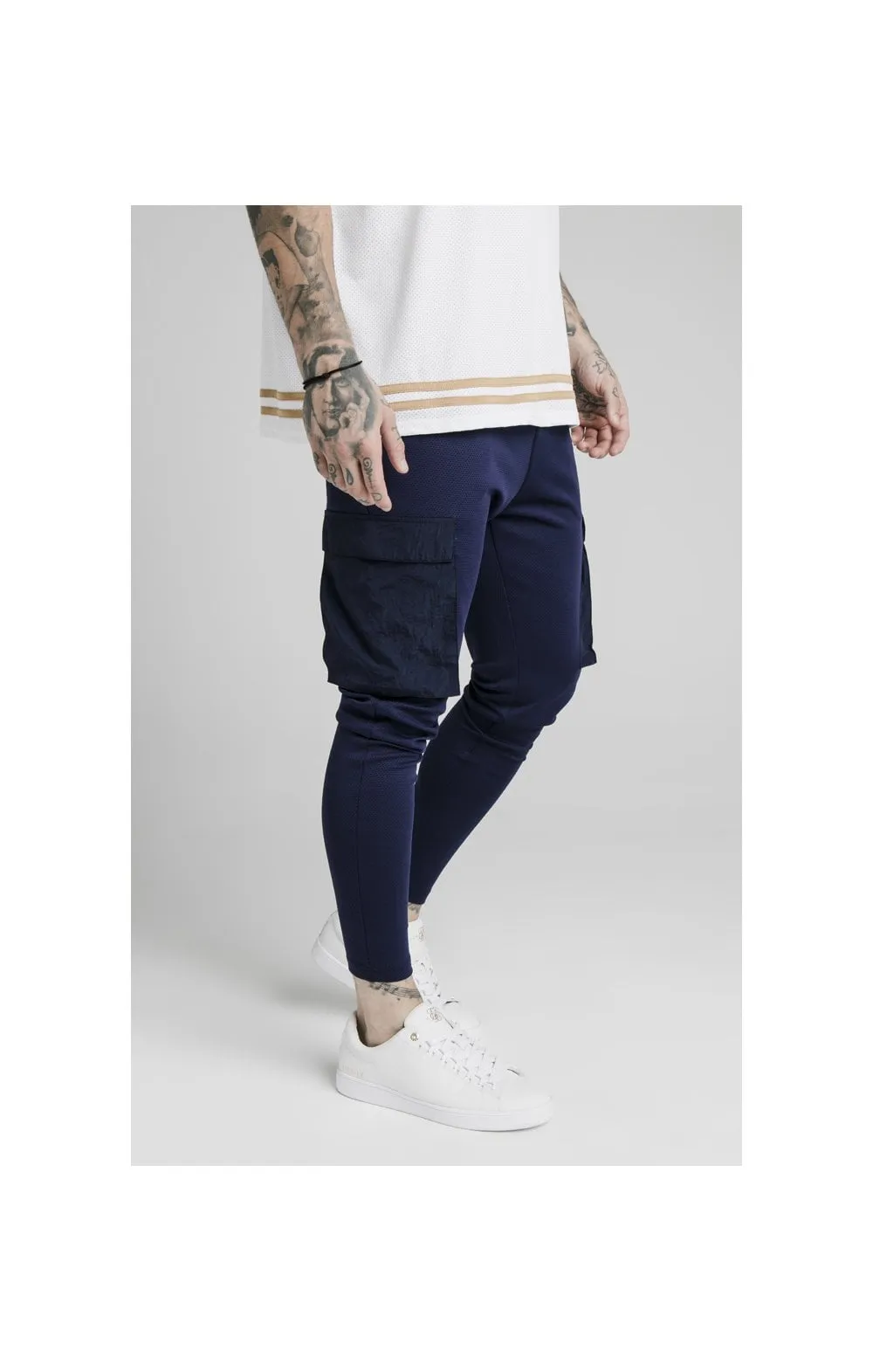 SikSilk Crushed Nylon Cargo Pants - Navy sold by Siksilk product image thumbnail 3