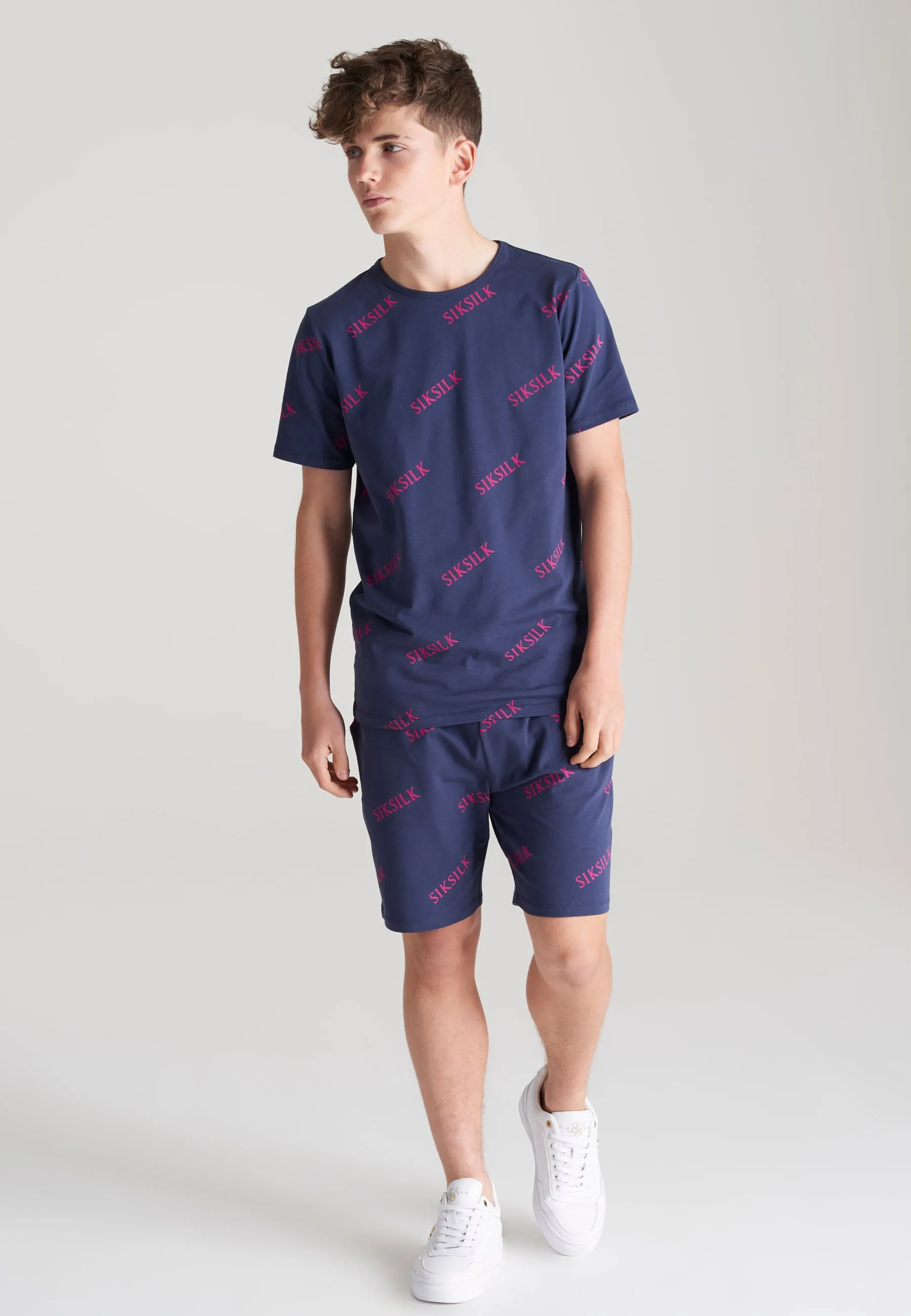 Boys Navy Monogram Printed T-Shirt sold by Siksilk product image thumbnail 3