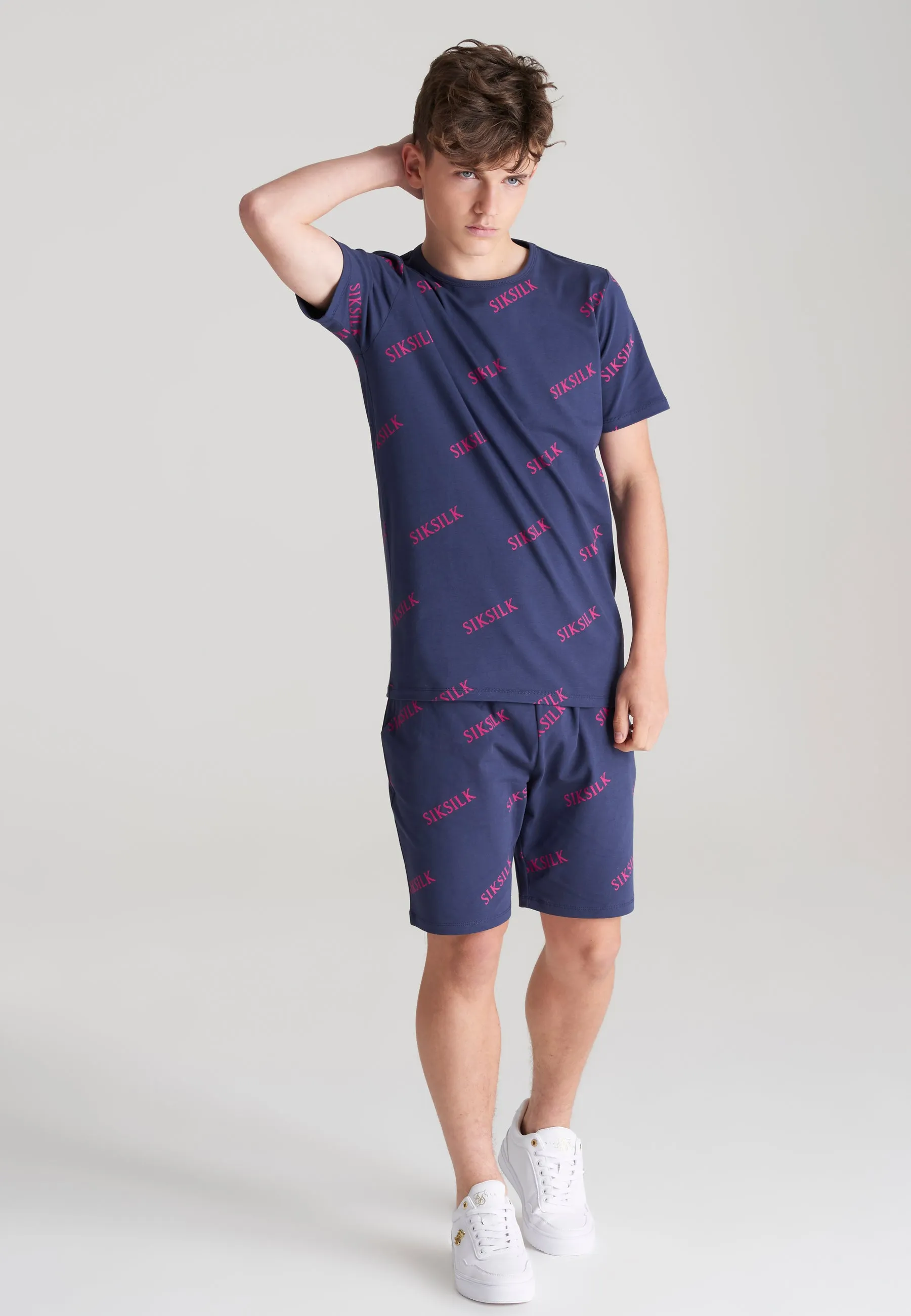 Boys Navy Monogram Printed T-Shirt sold by Siksilk product image thumbnail 4