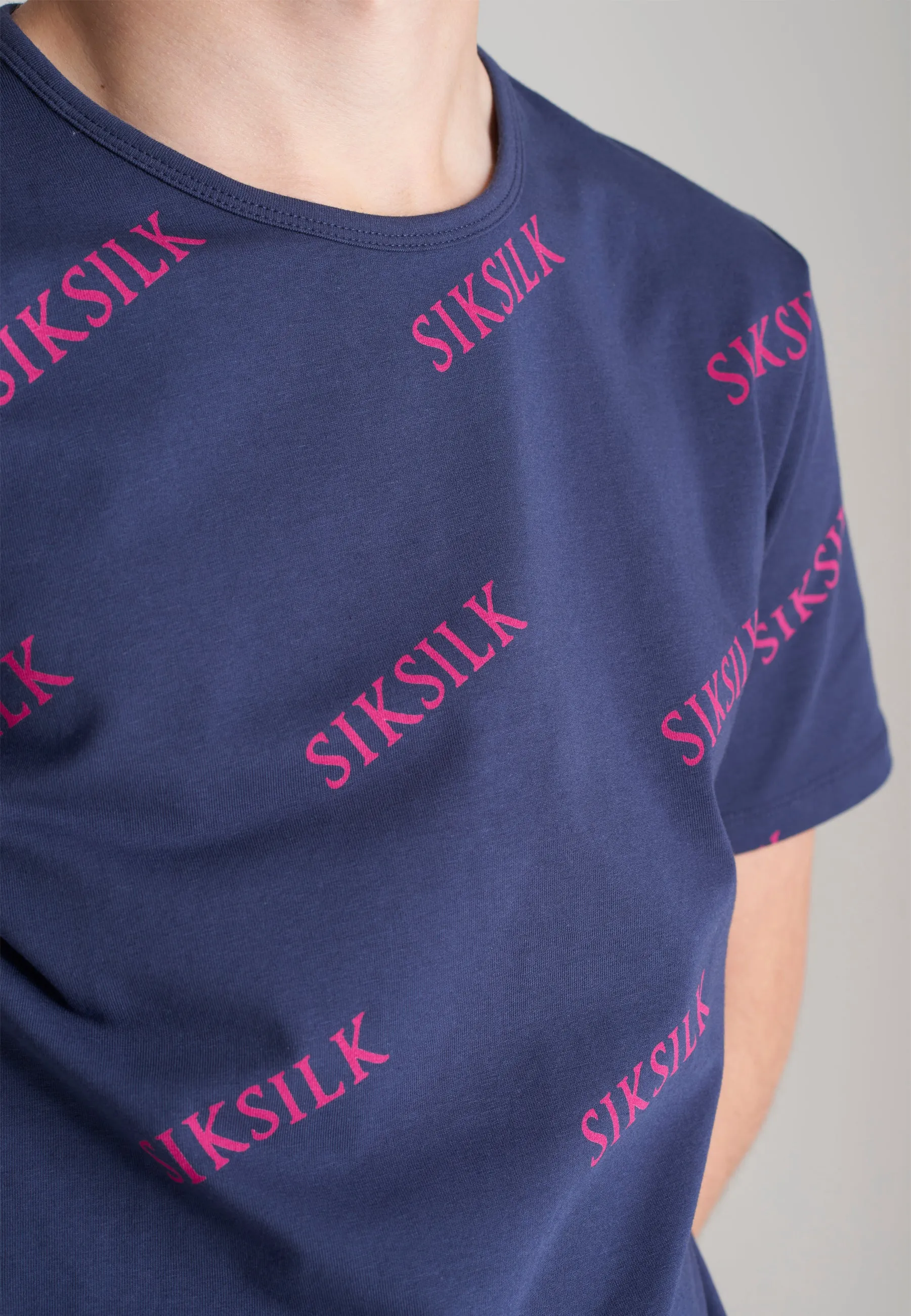 Boys Navy Monogram Printed T-Shirt sold by Siksilk product image thumbnail 2