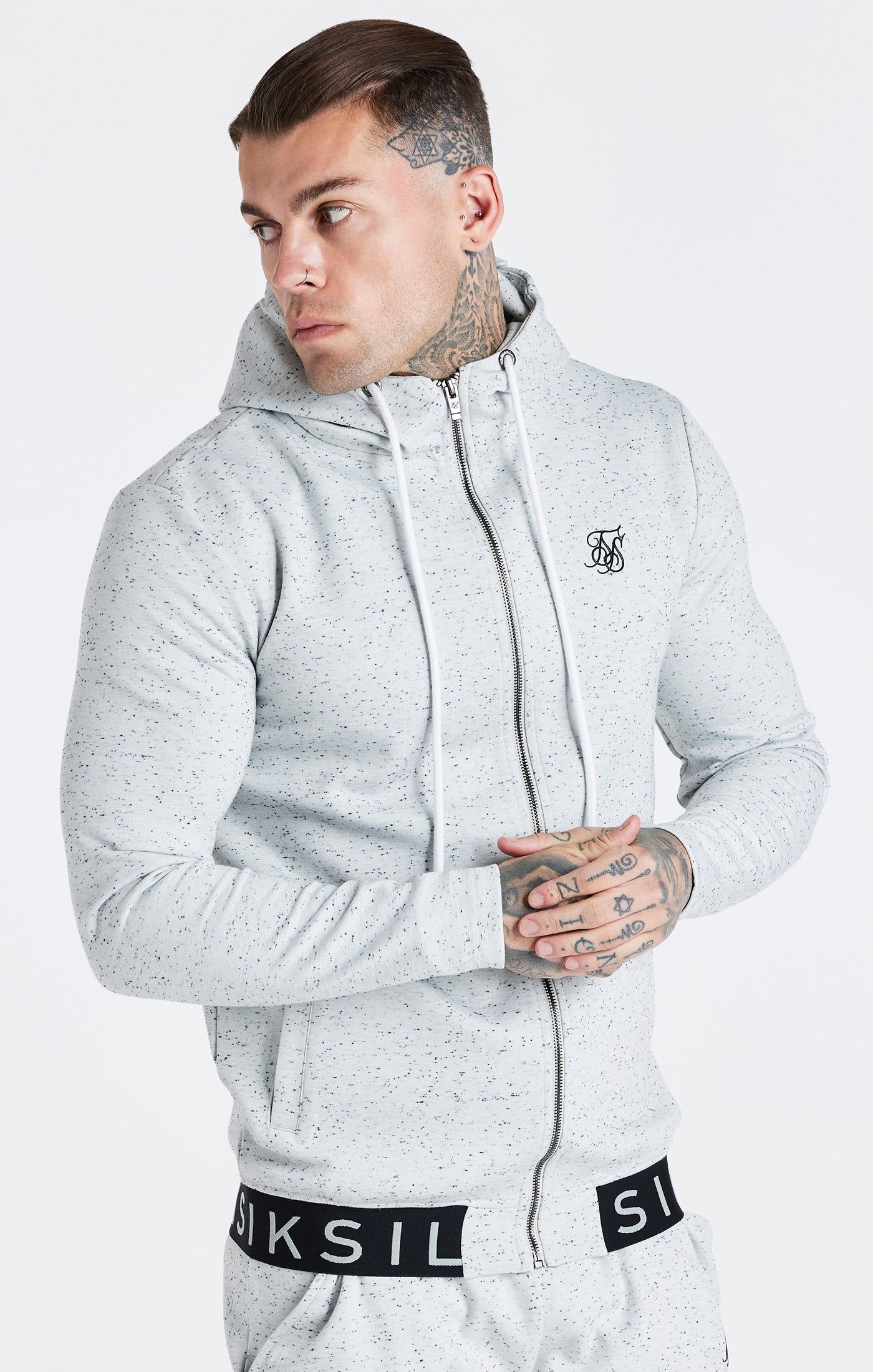 Grey Zip Through Hoodie sold by Siksilk product image thumbnail 3