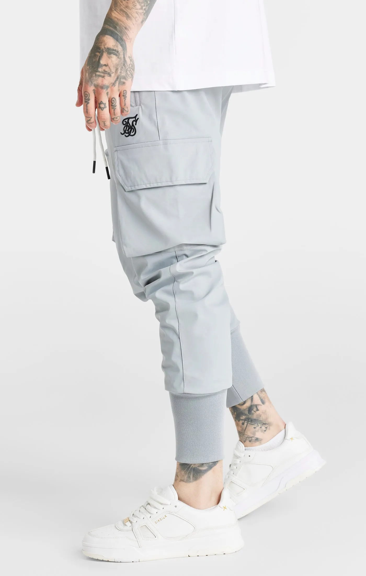 Light Grey Tech Cargo Pant sold by Siksilk product image thumbnail 2