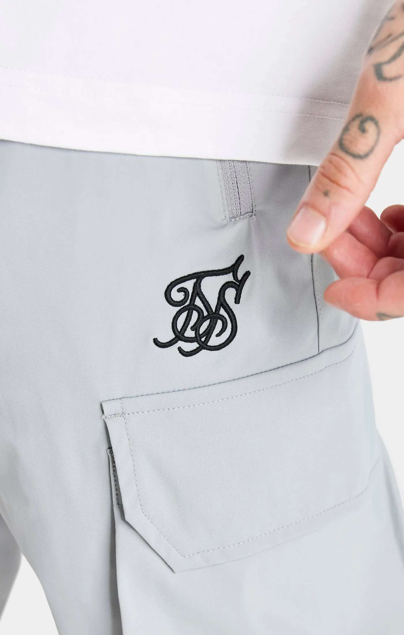 Light Grey Tech Cargo Pant sold by Siksilk product image thumbnail 4