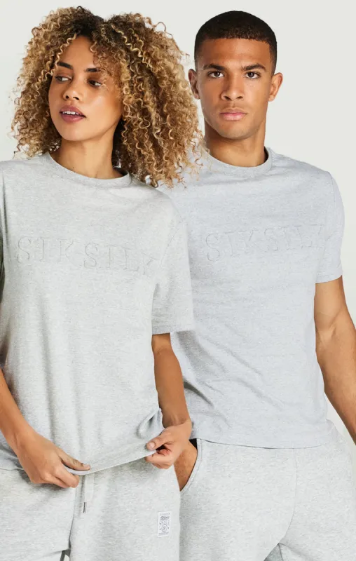 Grey Marl Embossed Relaxed Fit T-Shirt sold by Siksilk