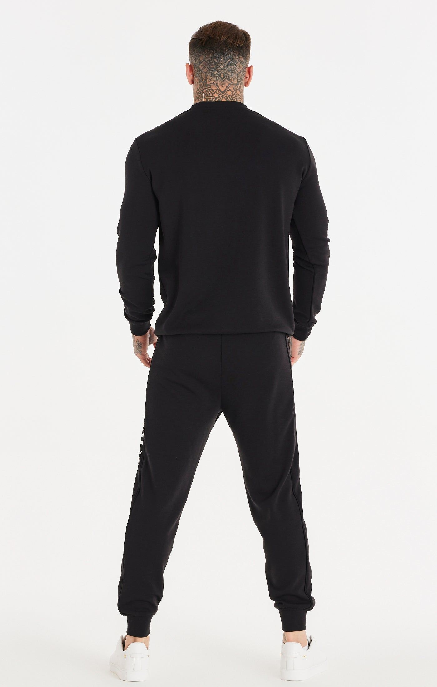 SikSilk Dual Script Logo Crew Sweater - Black sold by Siksilk product image thumbnail 5