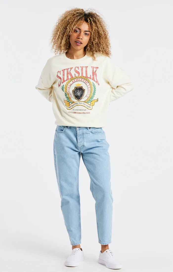 SikSilk Varsity Oversize Sweatshirt - Ecru sold by Siksilk product image thumbnail 4