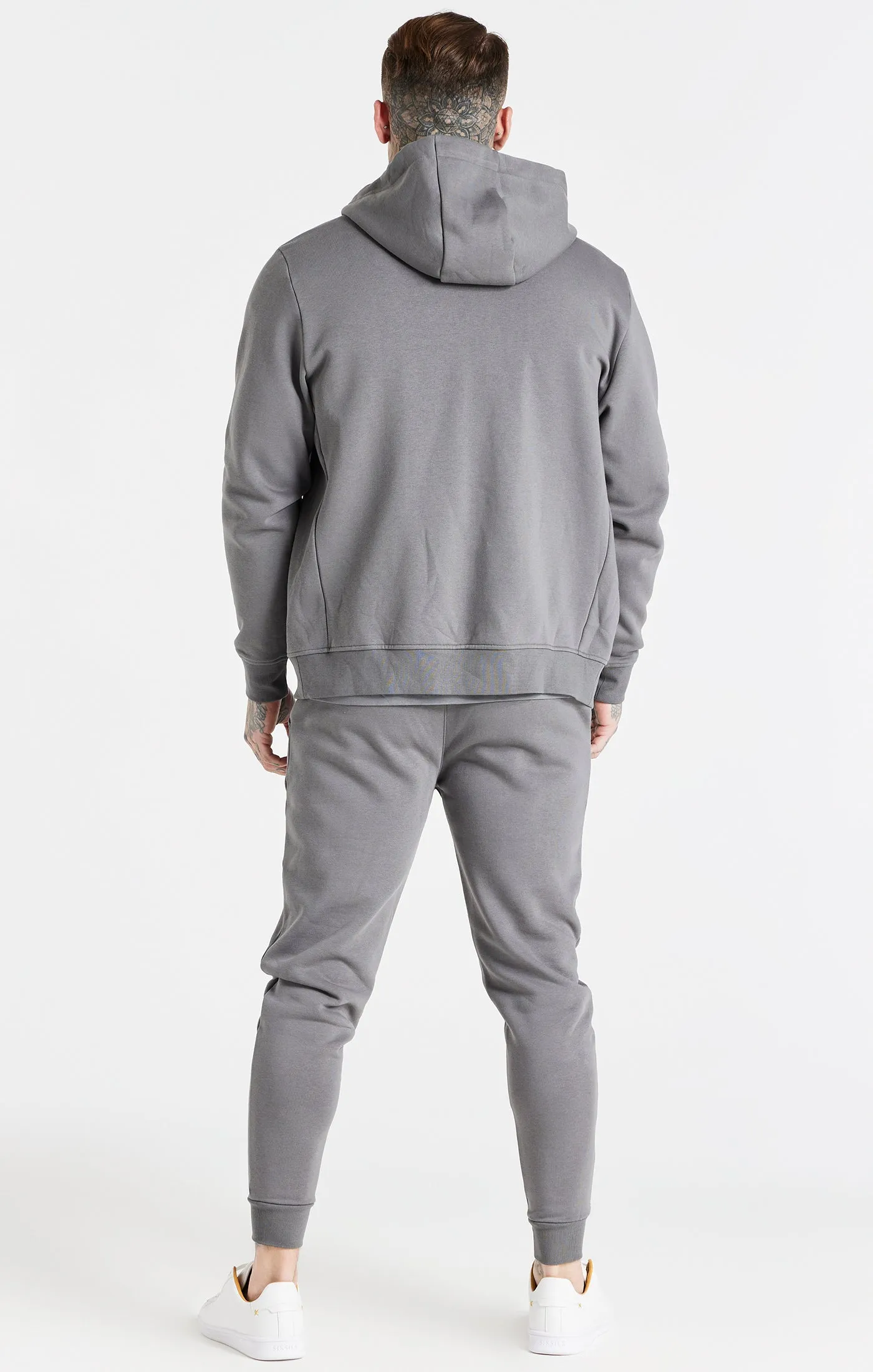 Grey Essential Zip Through Funnel Neck Hoodie sold by Siksilk product image thumbnail 5