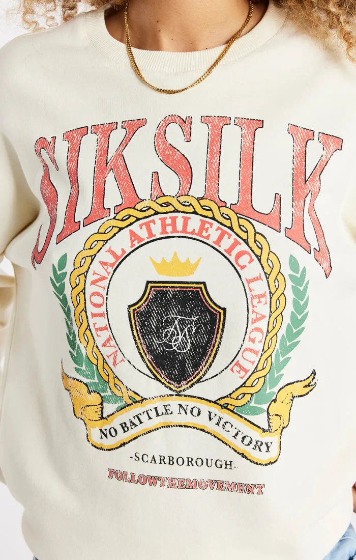 SikSilk Varsity Oversize Sweatshirt - Ecru sold by Siksilk product image thumbnail 3