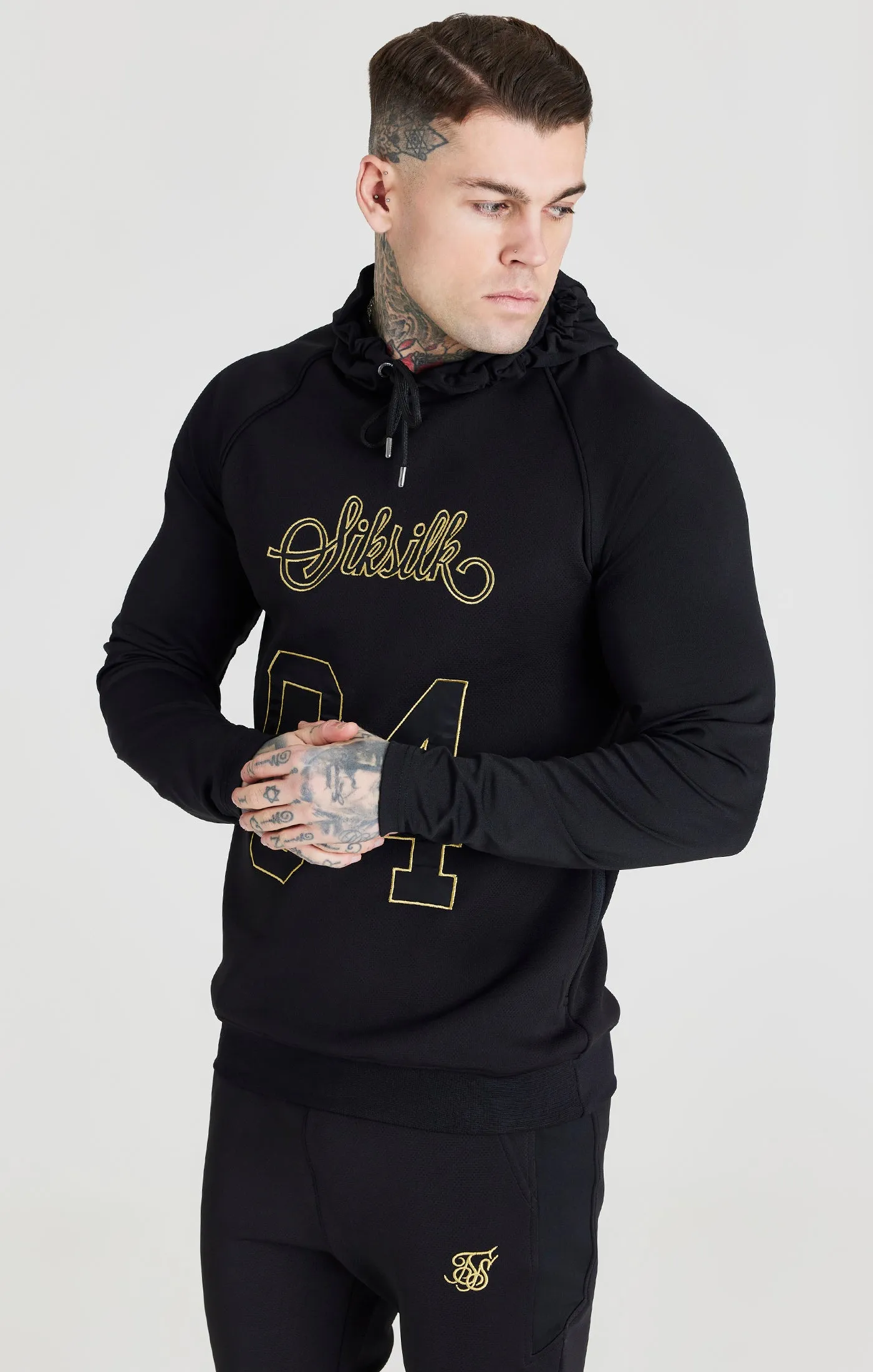 Black Overhead Retro Sports Hoodie sold by Siksilk