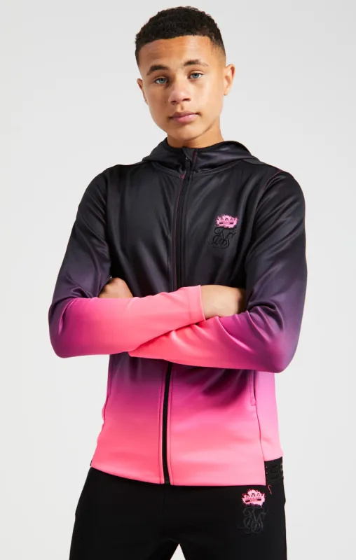 Boys Messi x SikSilk Pink Fade Zip Thru Hoodie made by Siksilk