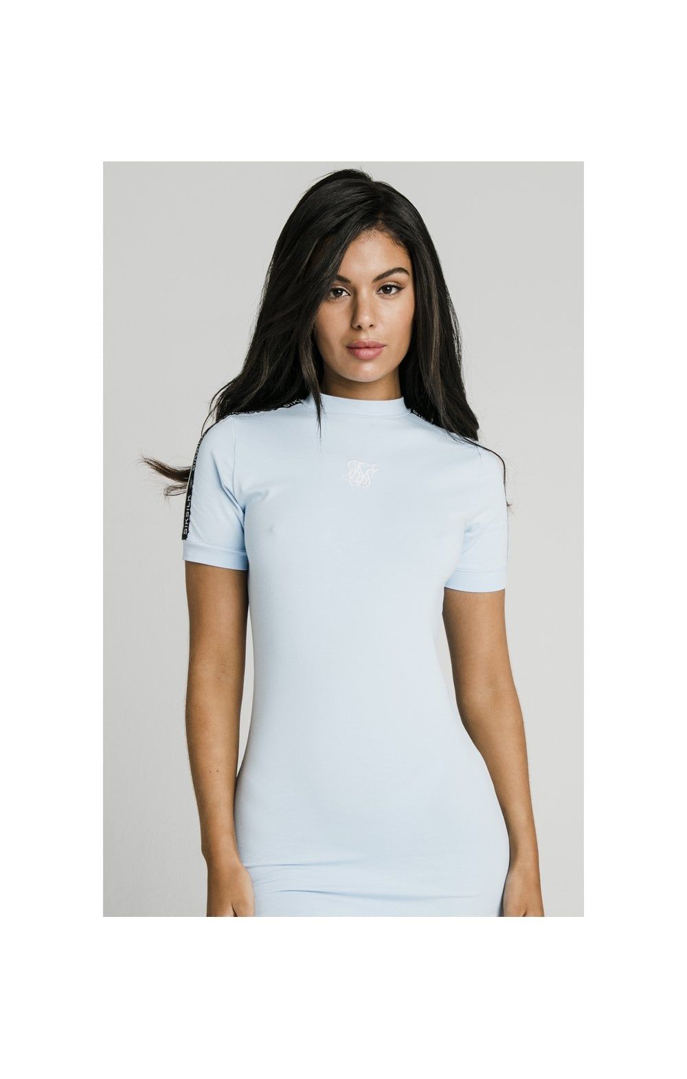 SikSilk Sky Tape Bodycon Dress - Light Blue sold by Siksilk
