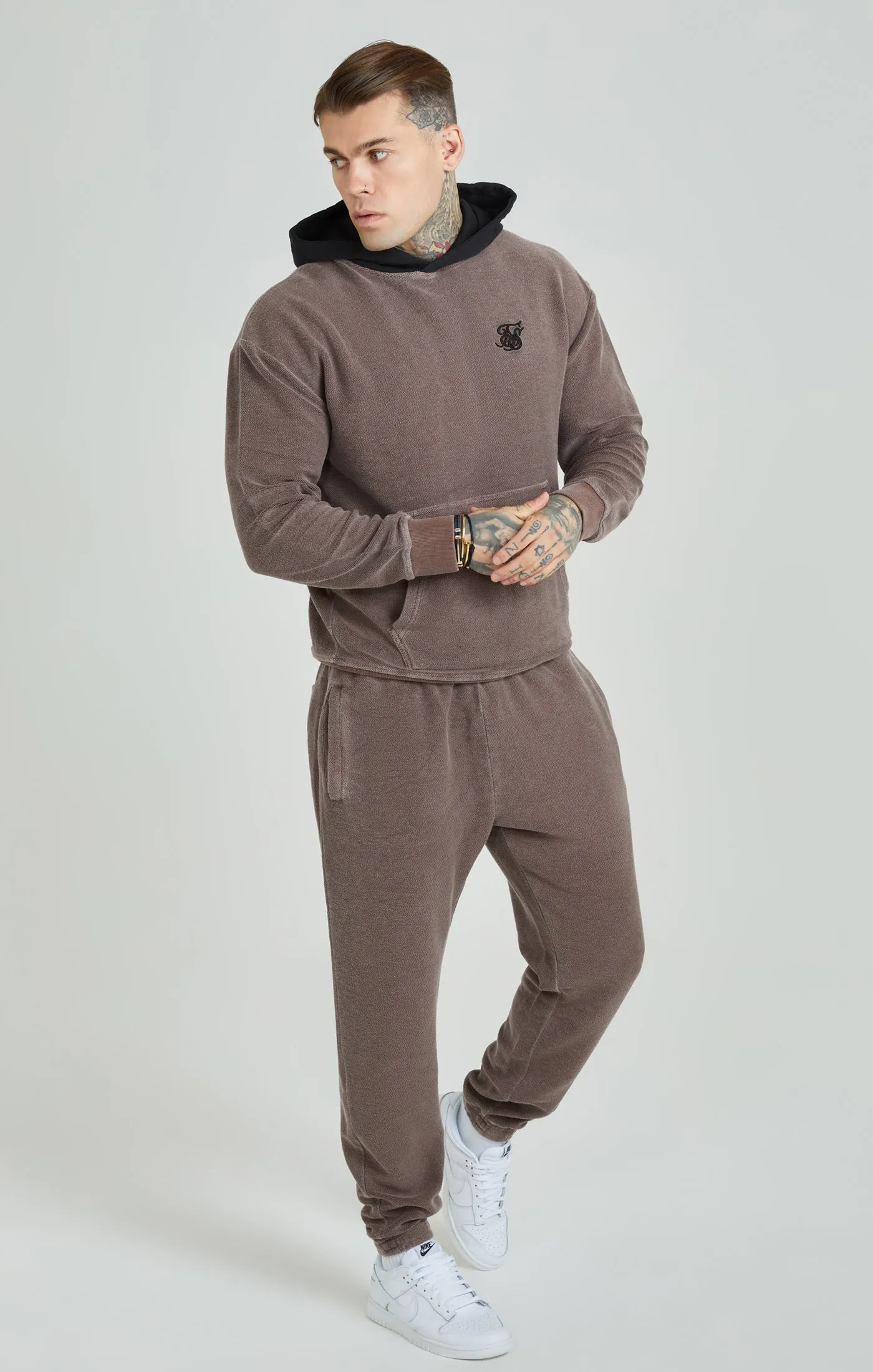Washed Brown Heavyweight Loopback Oversized Hoodie sold by Siksilk product image thumbnail 3
