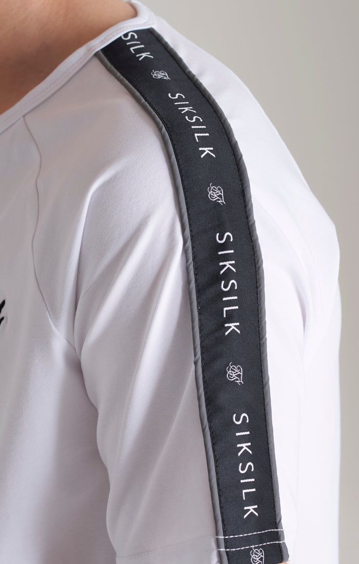 Boys White Taped Raglan T-Shirt sold by Siksilk product image thumbnail 3