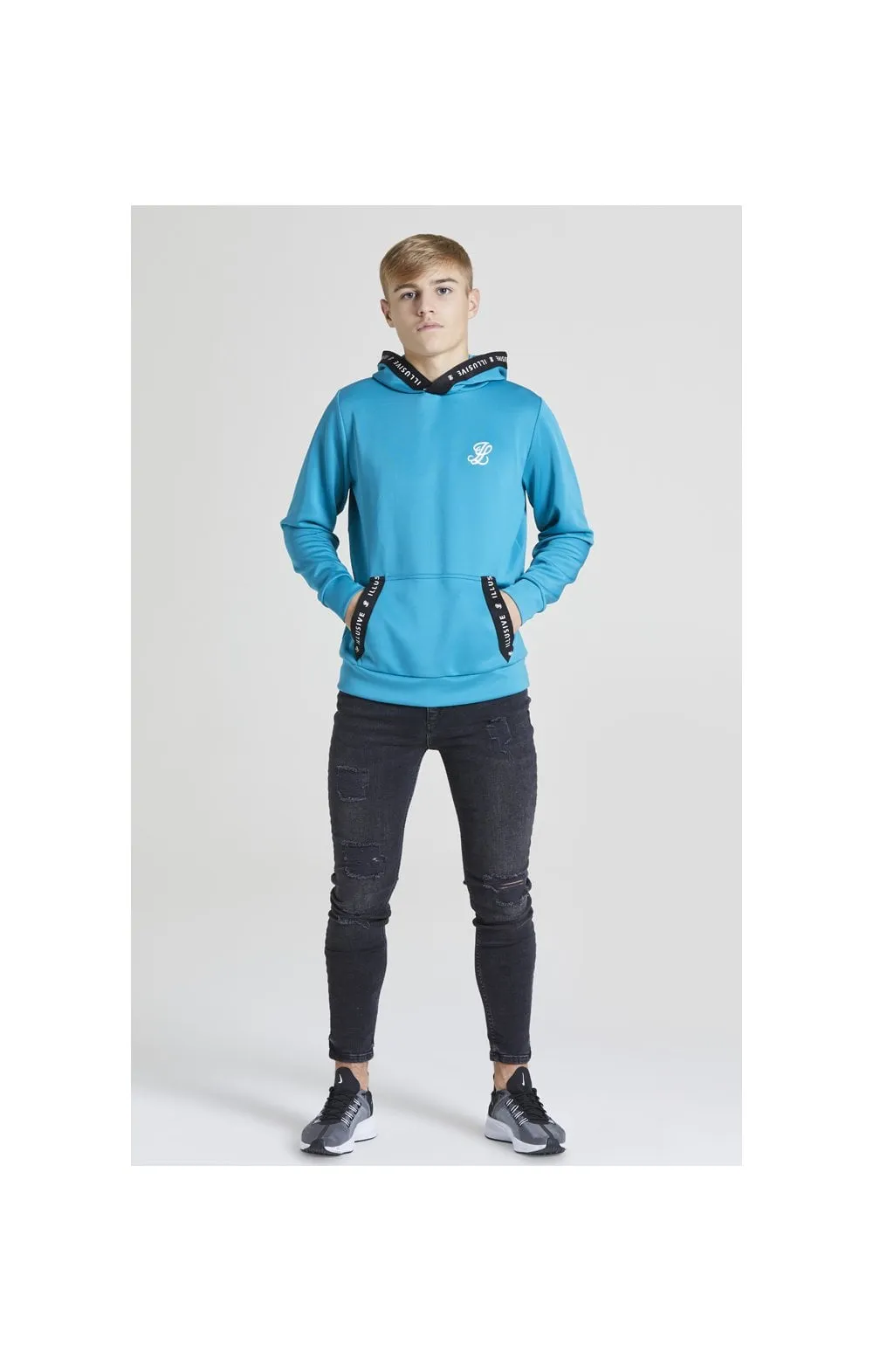 Illusive London Taped Overhead Hoodie - Teal Green sold by Siksilk product image thumbnail 4
