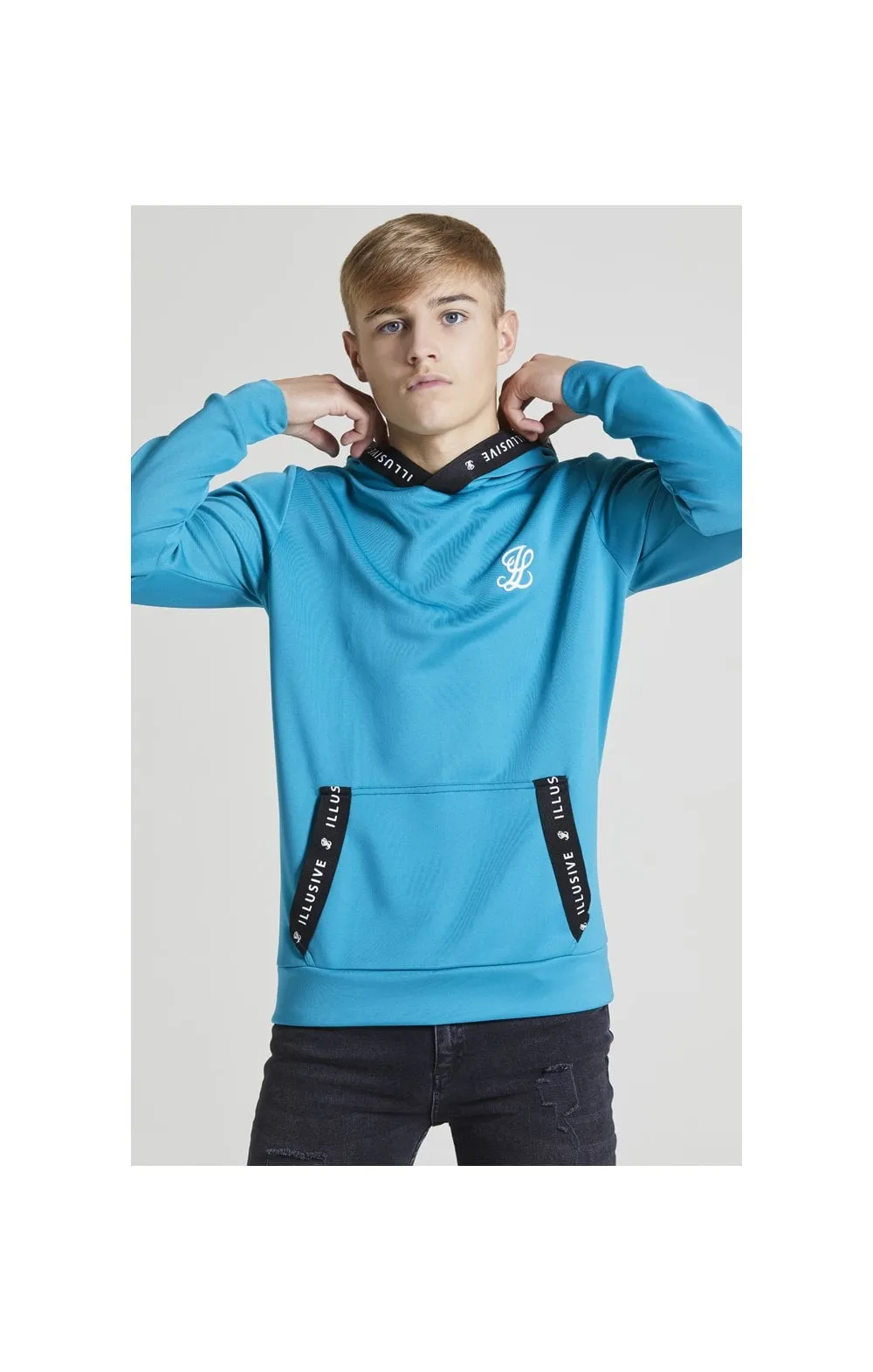 Illusive London Taped Overhead Hoodie - Teal Green sold by Siksilk