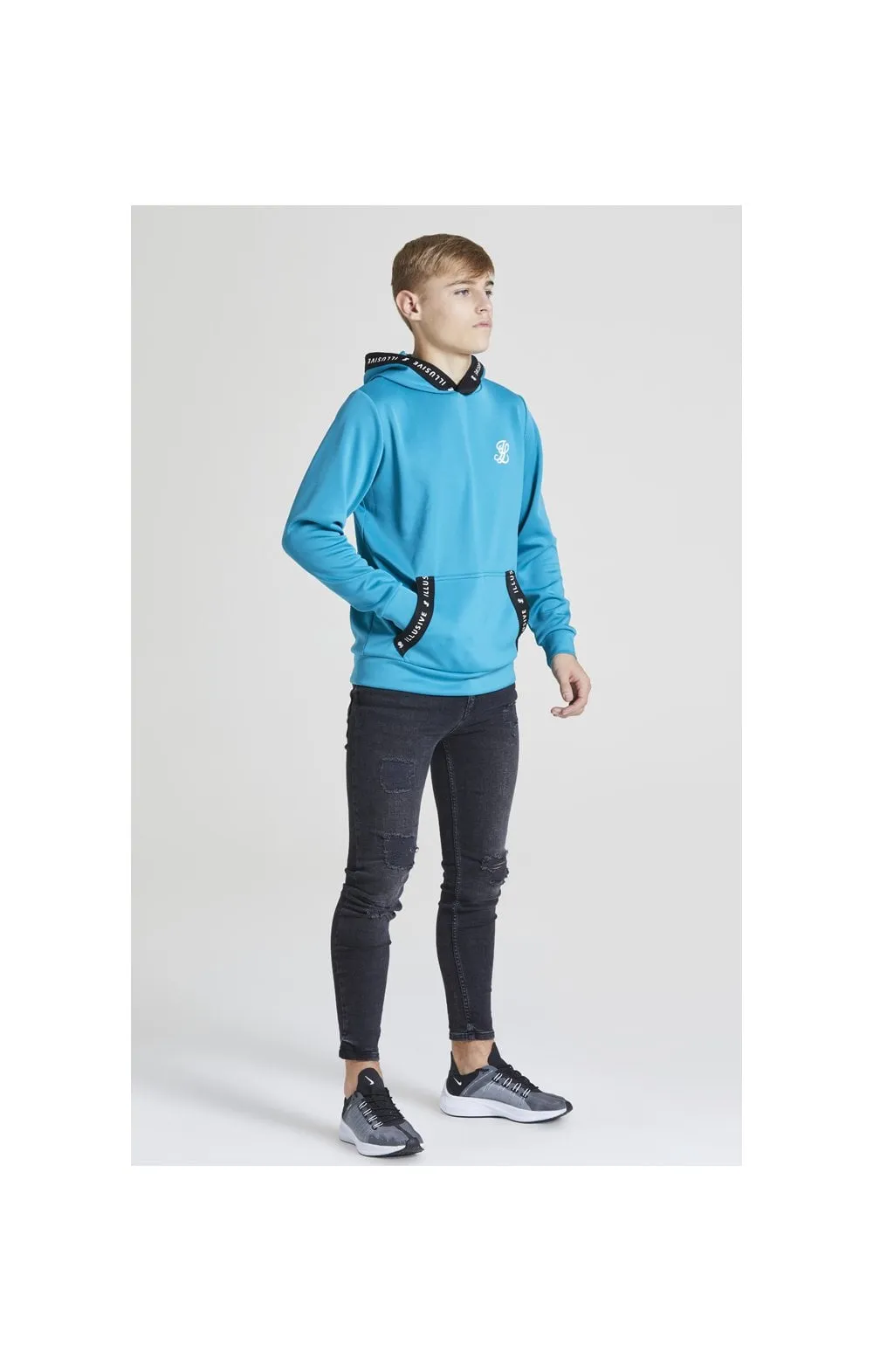 Illusive London Taped Overhead Hoodie - Teal Green sold by Siksilk product image thumbnail 5