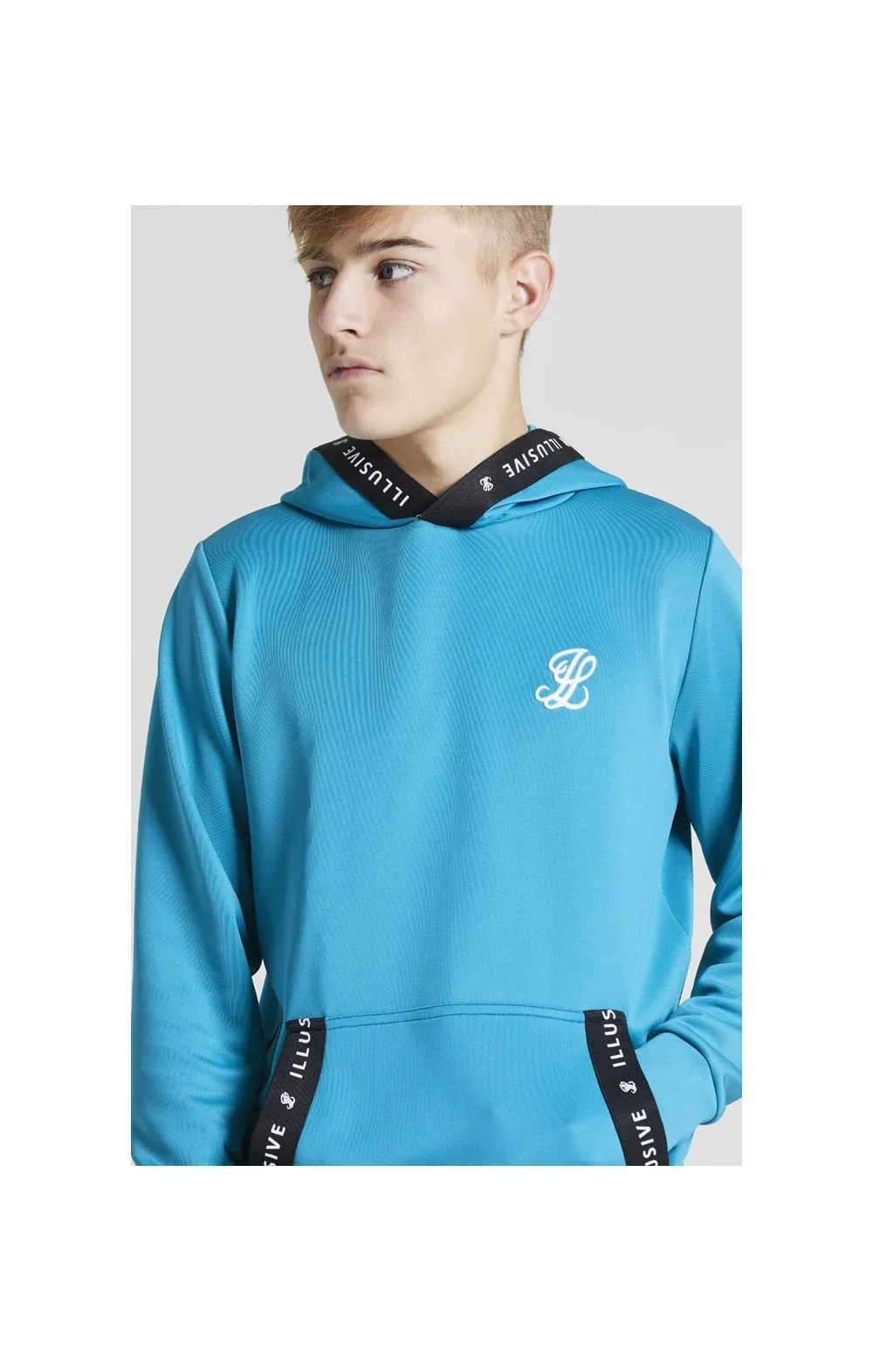 Illusive London Taped Overhead Hoodie - Teal Green sold by Siksilk product image thumbnail 2