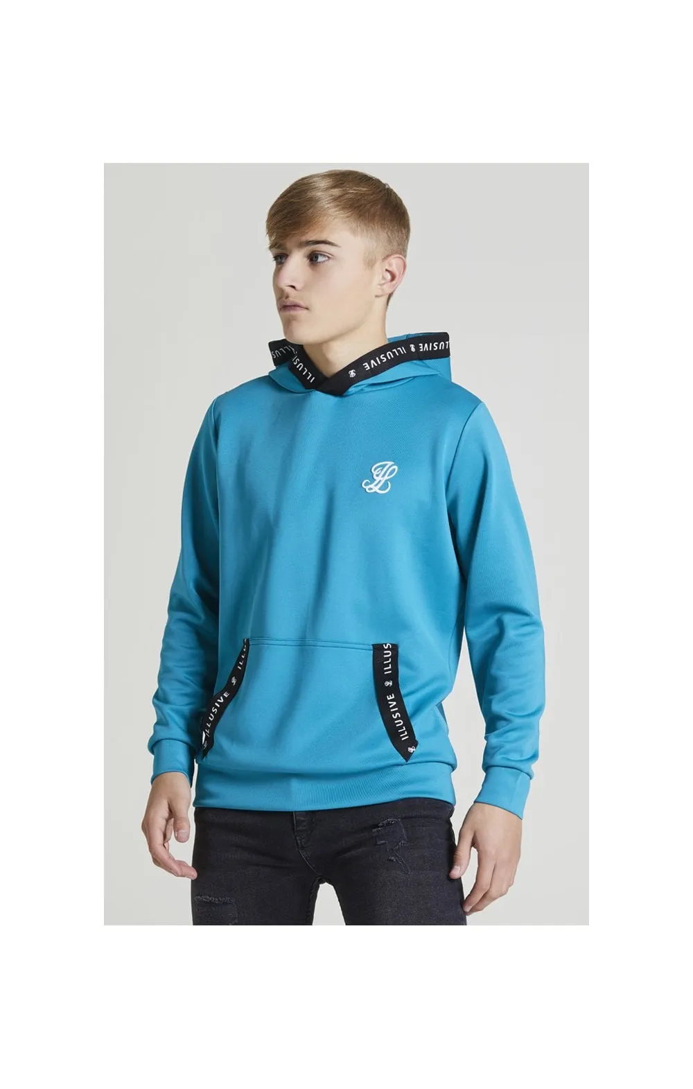 Illusive London Taped Overhead Hoodie - Teal Green sold by Siksilk product image thumbnail 3