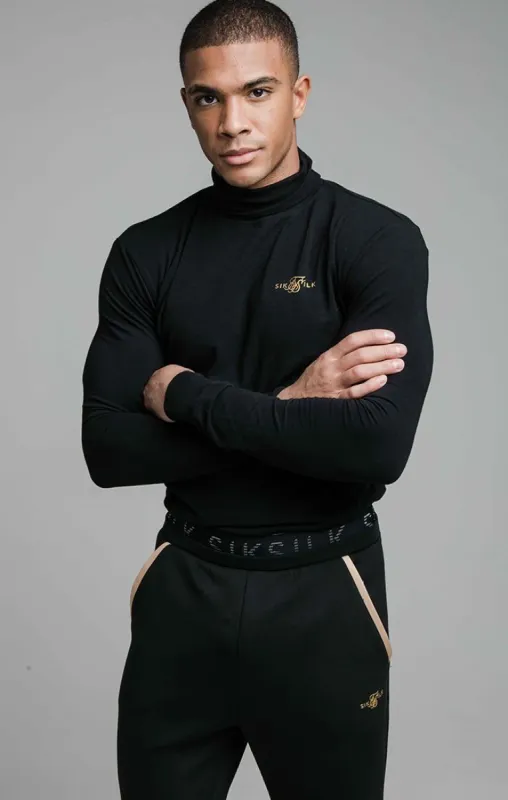 Black Long Sleeve Sport Turtleneck Top sold by Siksilk