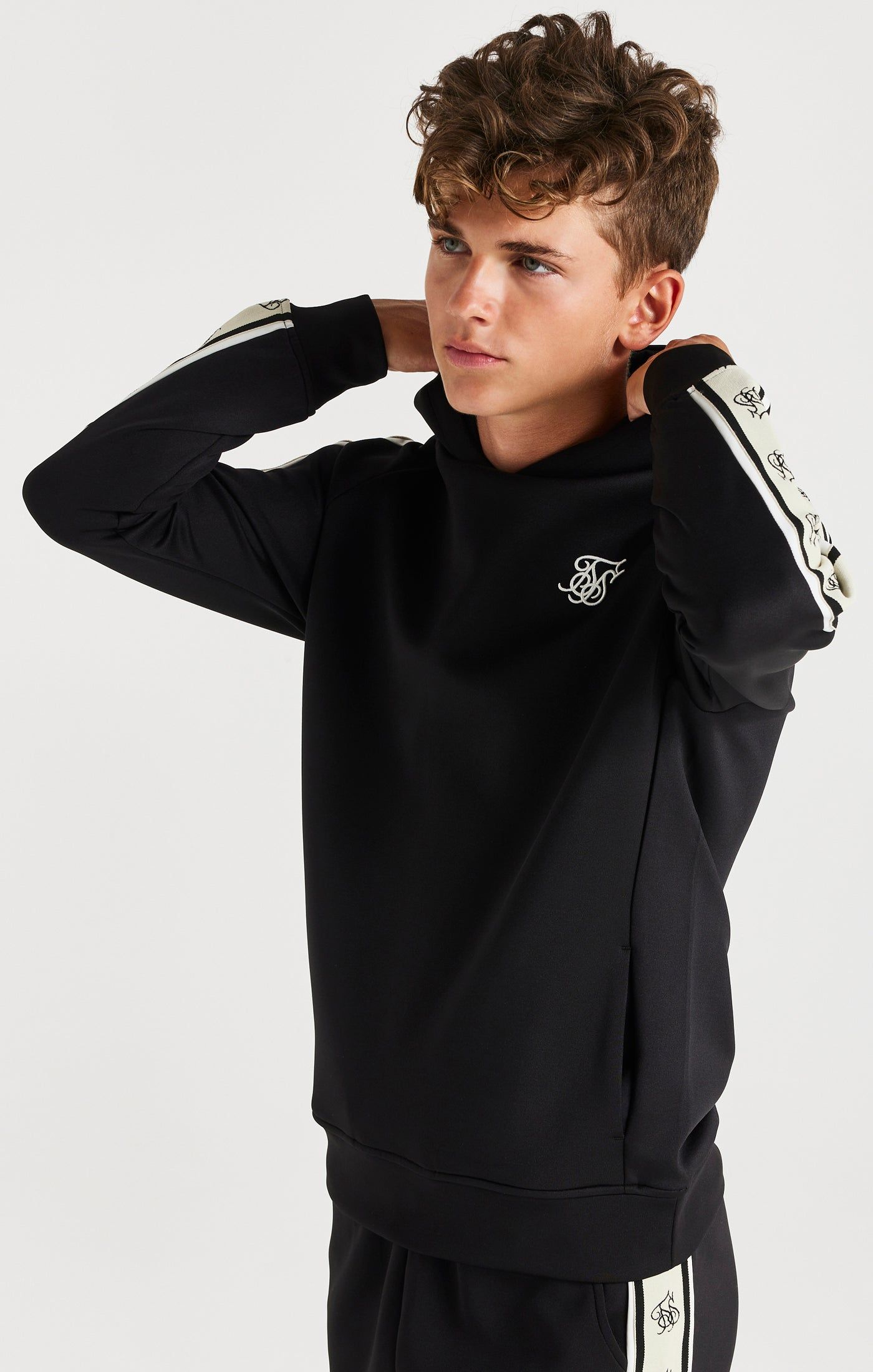 SikSilk Cali Tape Overhead Hoodie - Black sold by Siksilk product image thumbnail 6