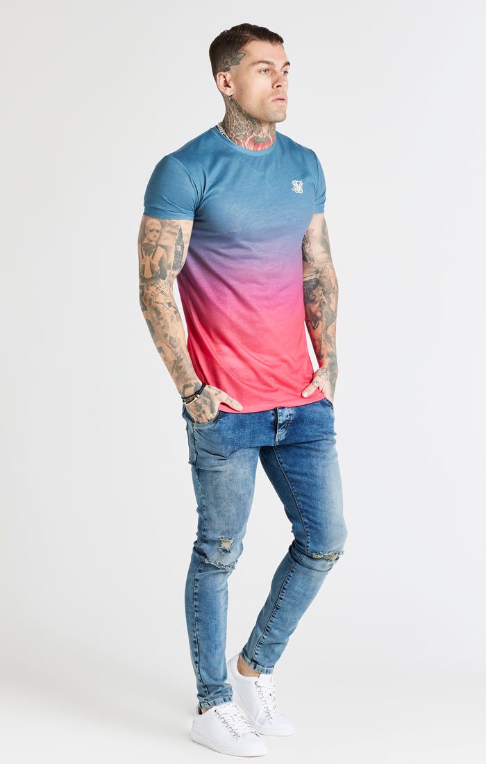 Grey Fade Muscle Fit T-Shirt sold by Siksilk product image thumbnail 5