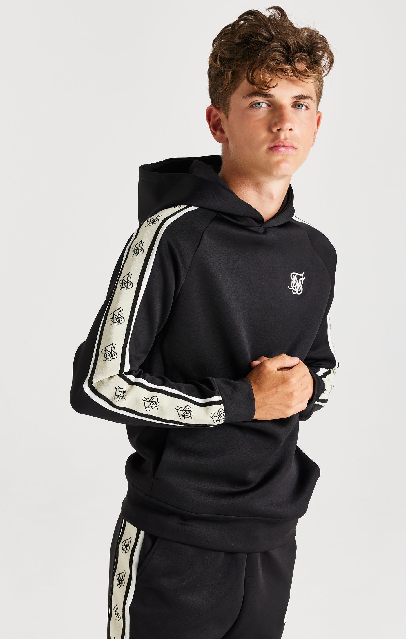 SikSilk Cali Tape Overhead Hoodie - Black sold by Siksilk