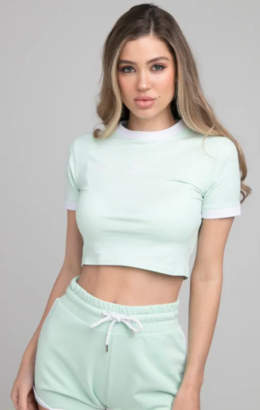 SikSilk Crop Ringer Tee - Mint sold by Siksilk