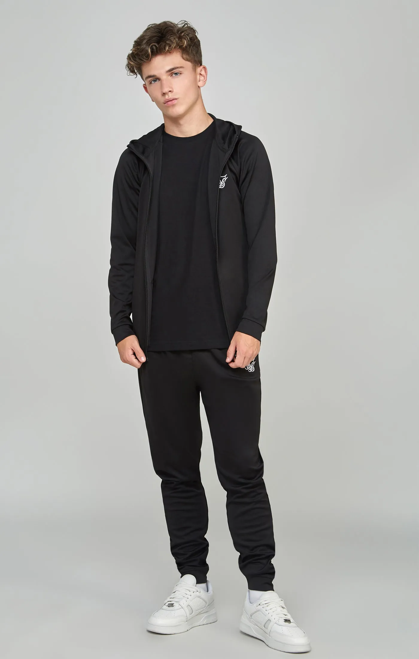 Boys Black Zip Thru & Jogger Tracksuit sold by Siksilk product image thumbnail 4