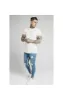 SikSilk Skinny Distressed Paint Stripe Jeans - Midstone & White sold by Siksilk
