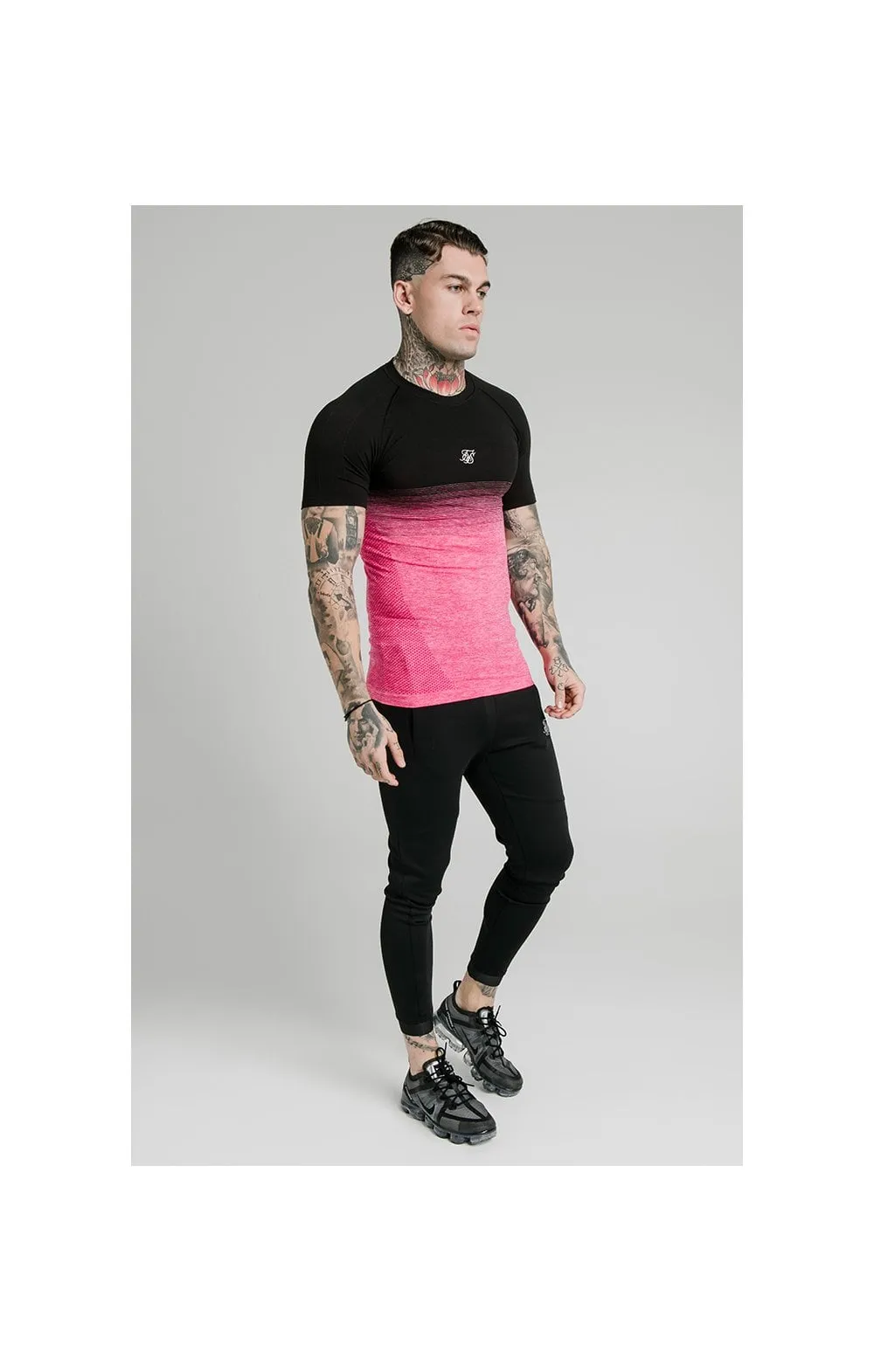 SikSilk Fade Compression Tee - Black & Pink sold by Siksilk product image thumbnail 4