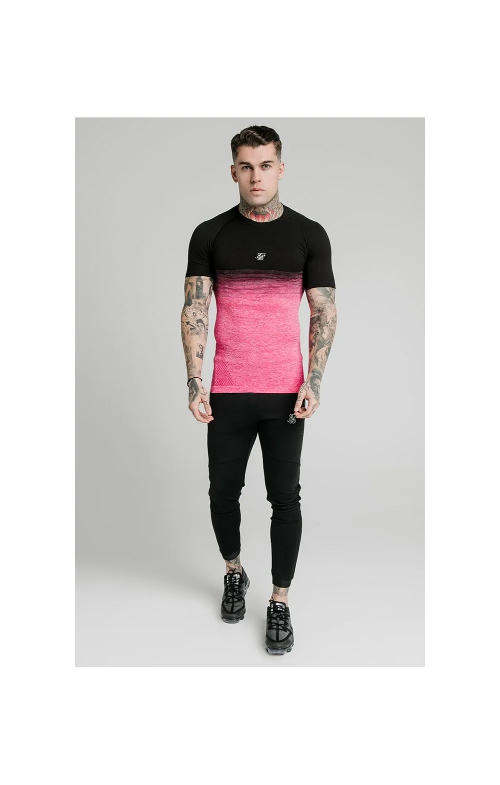 SikSilk Fade Compression Tee - Black & Pink sold by Siksilk product image thumbnail 3