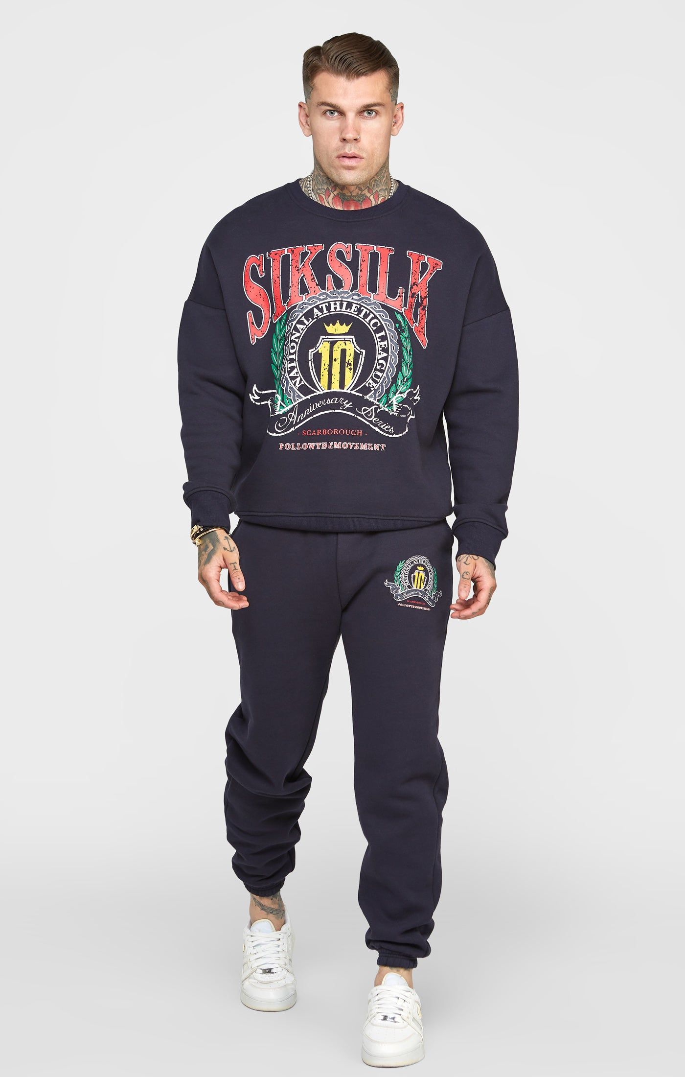 Navy Varsity Anniversary Print Sweatshirt sold by Siksilk product image thumbnail 3