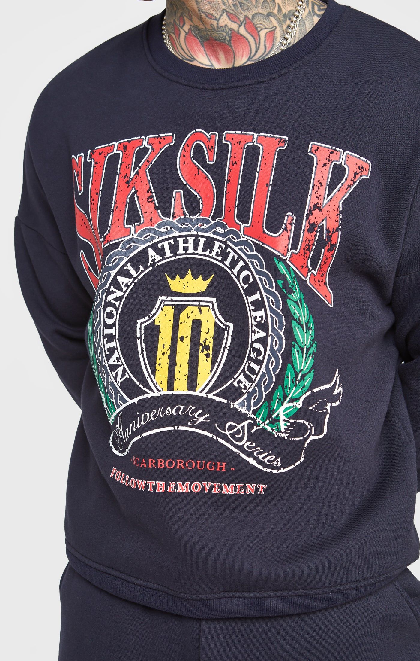 Navy Varsity Anniversary Print Sweatshirt sold by Siksilk product image thumbnail 2