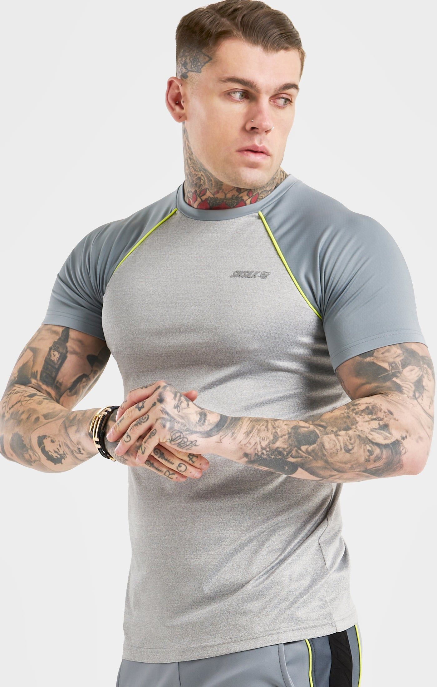 Grey Sports Poly Raglan T-Shirt sold by Siksilk