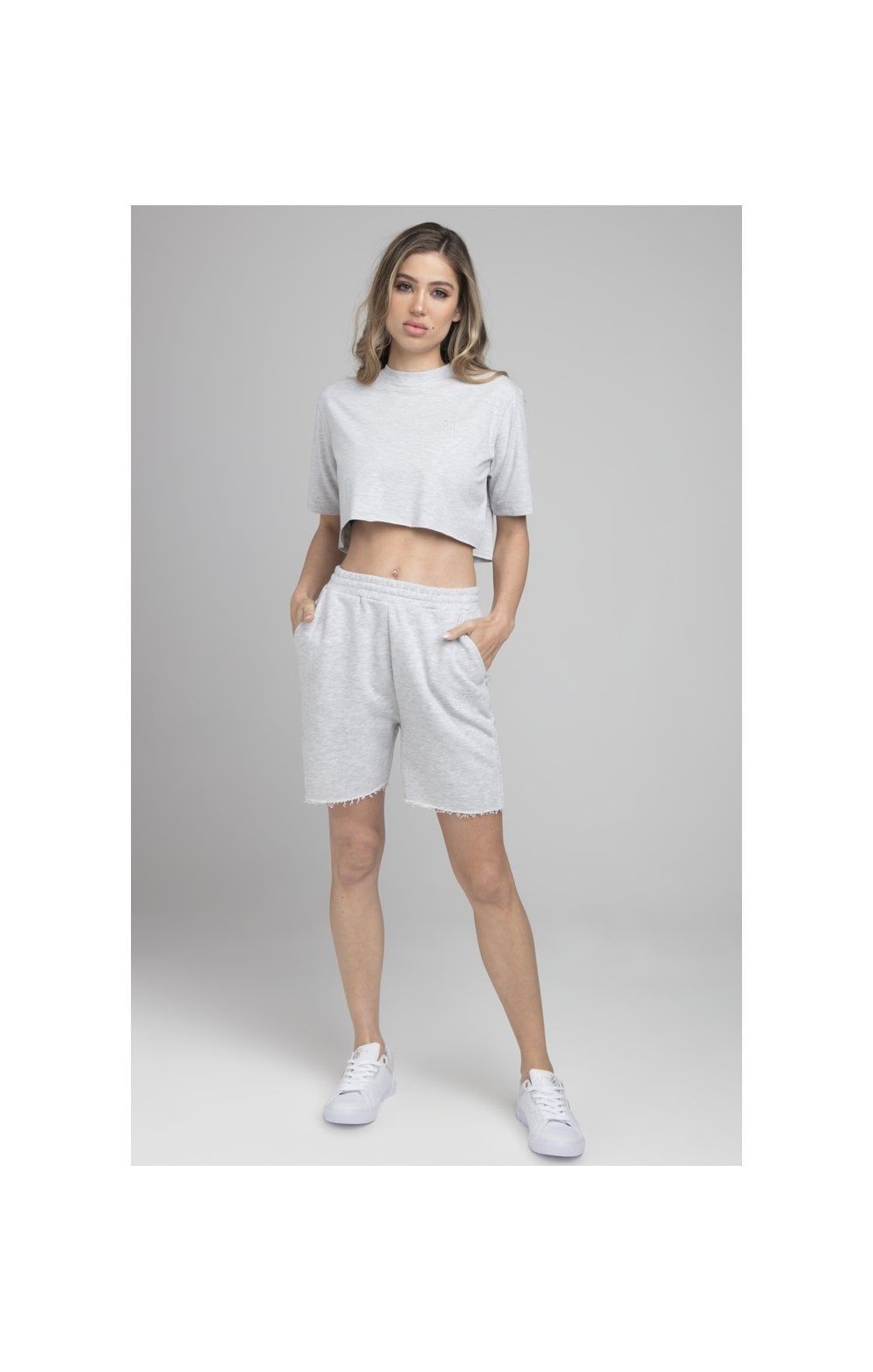 SikSilk Cropped Tee - Grey Marl sold by Siksilk product image thumbnail 4