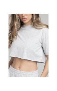 SikSilk Cropped  Tee - Grey Marl sold by Siksilk