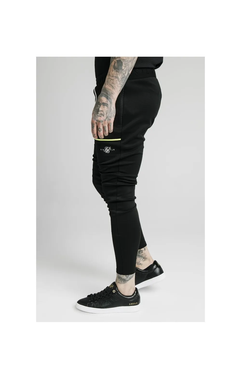 SikSilk Legacy Fade Track Pants - Black & Fluro White sold by Siksilk product image thumbnail 2