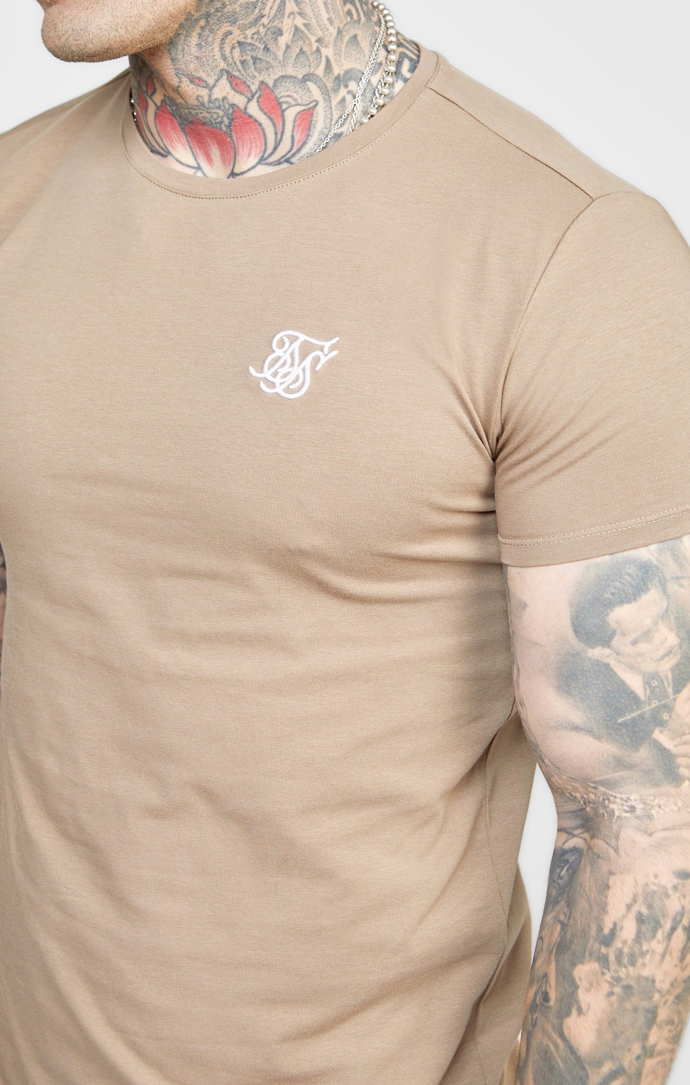 Khaki Twin Pack Muscle Fit T-Shirt sold by Siksilk product image thumbnail 2