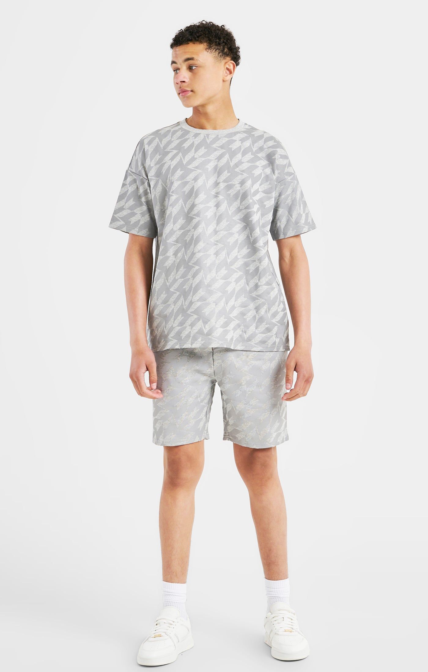 Messi x SikSilk Silver Print Short - Grey Marl sold by Siksilk product image thumbnail 3