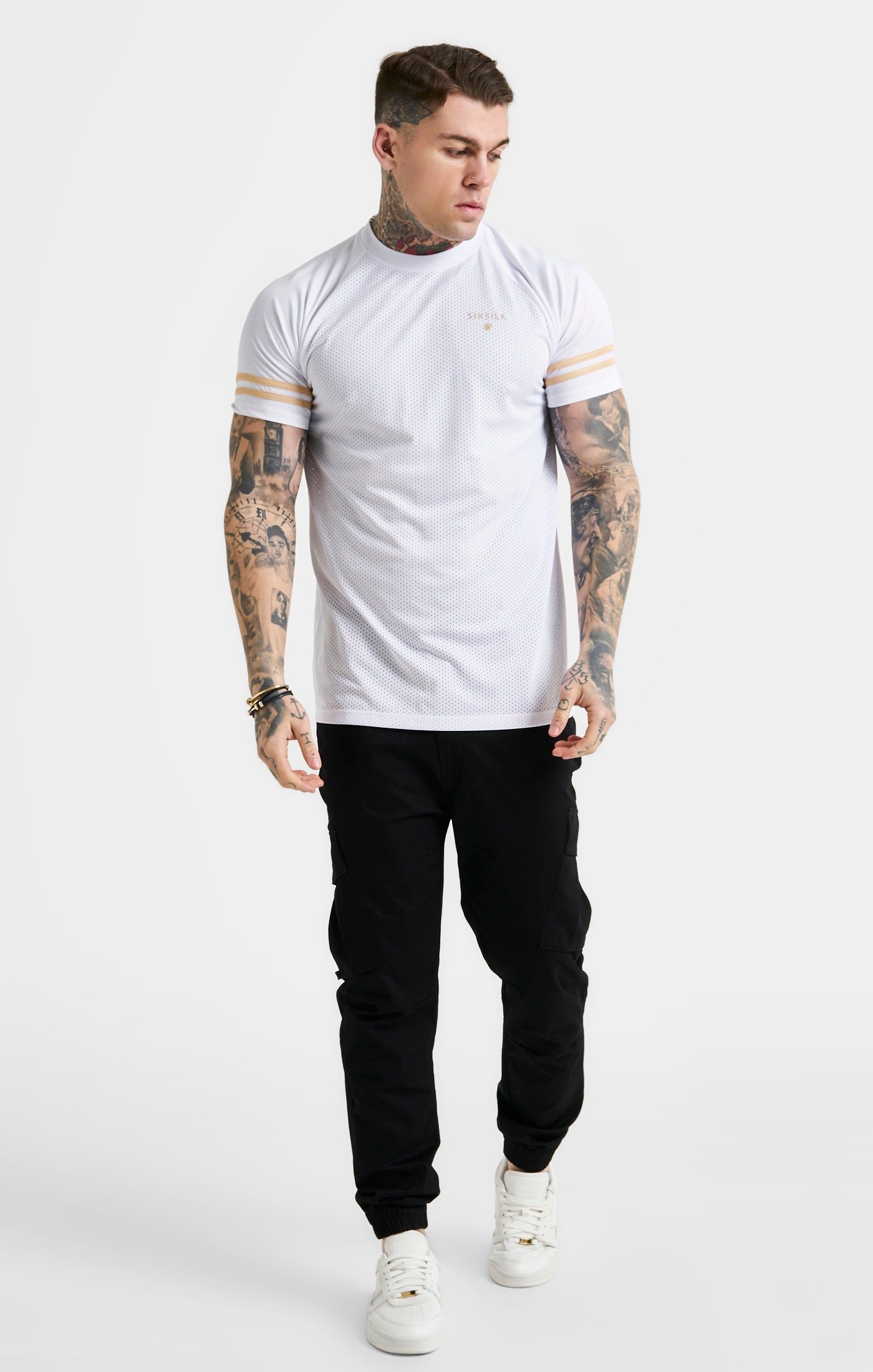 White Mesh Sport T-Shirt sold by Siksilk product image thumbnail 3
