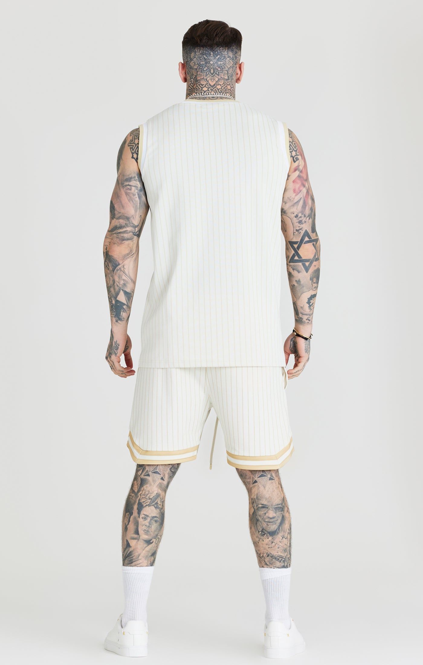 Ecru Retro Classic Basketball Vest sold by Siksilk product image thumbnail 5