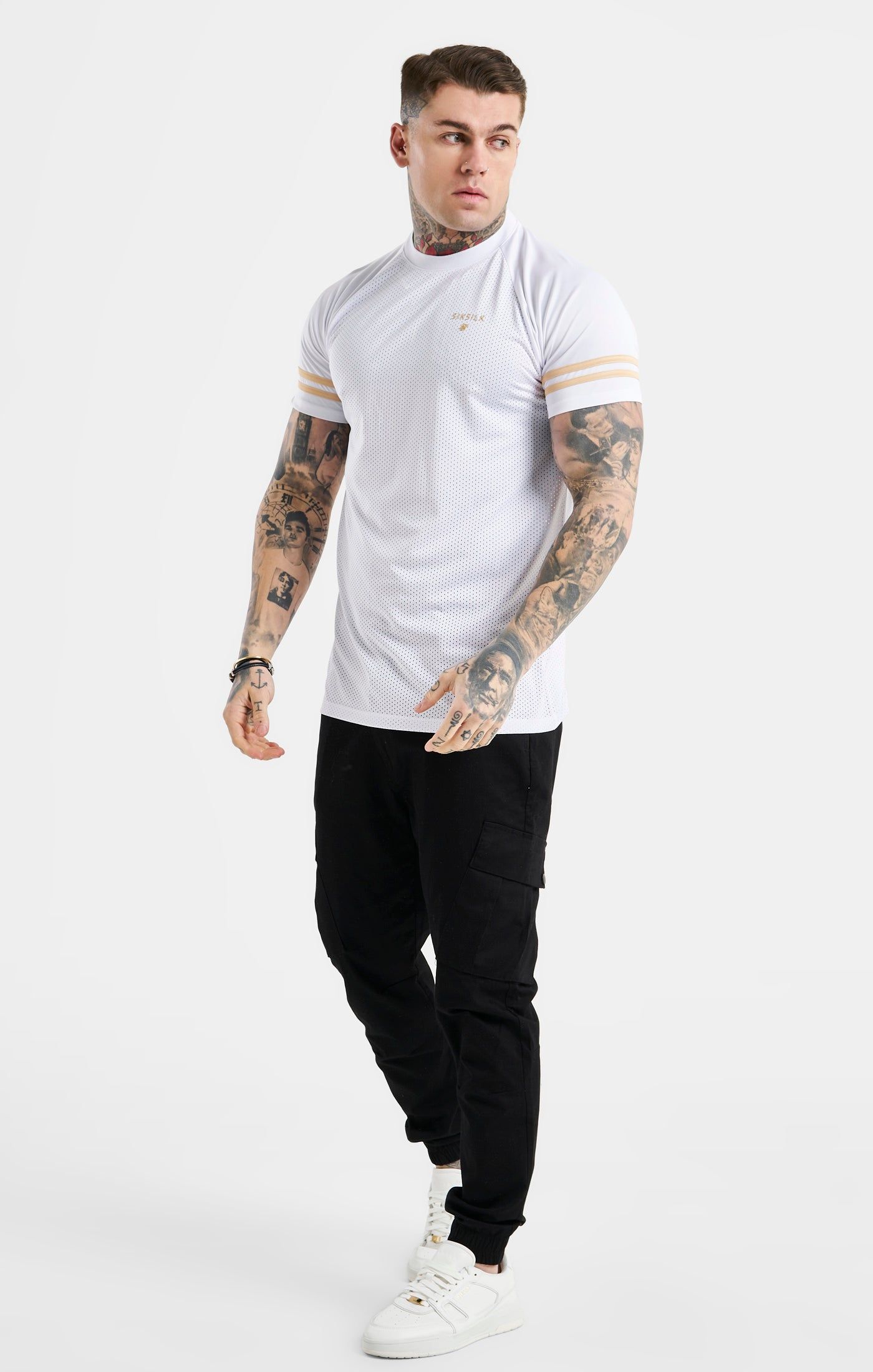 White Mesh Sport T-Shirt sold by Siksilk product image thumbnail 4