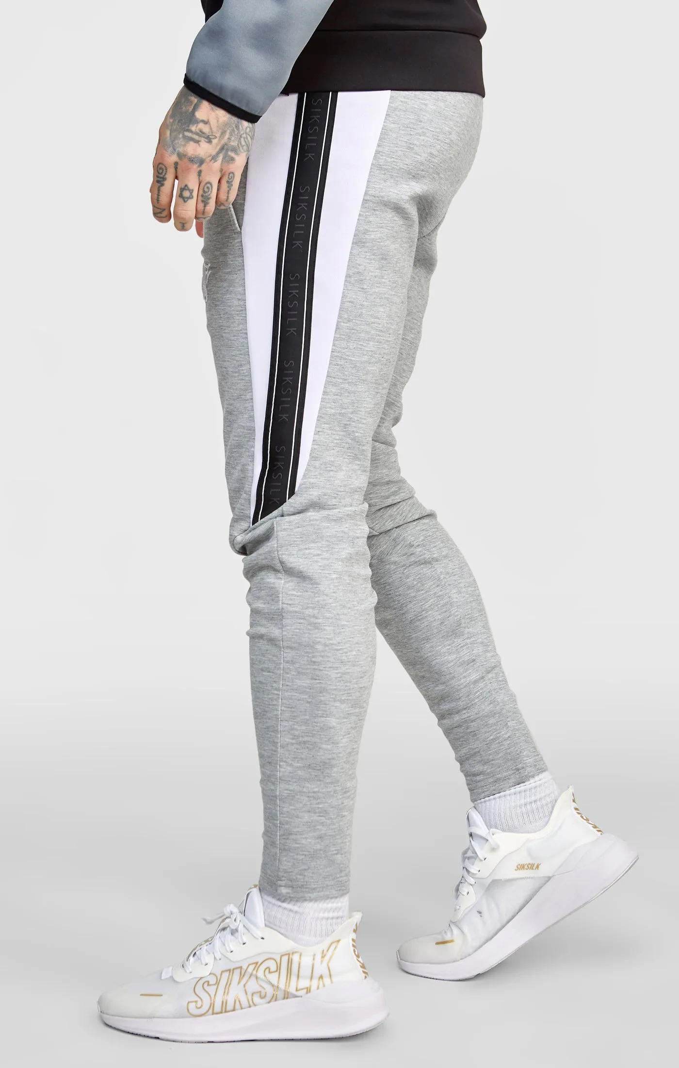 Grey Taped Zip Thru Track Top sold by Siksilk product image thumbnail 2